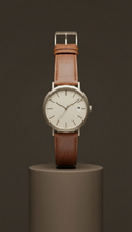 Montre cuir pleine fleur cadran minimaliste